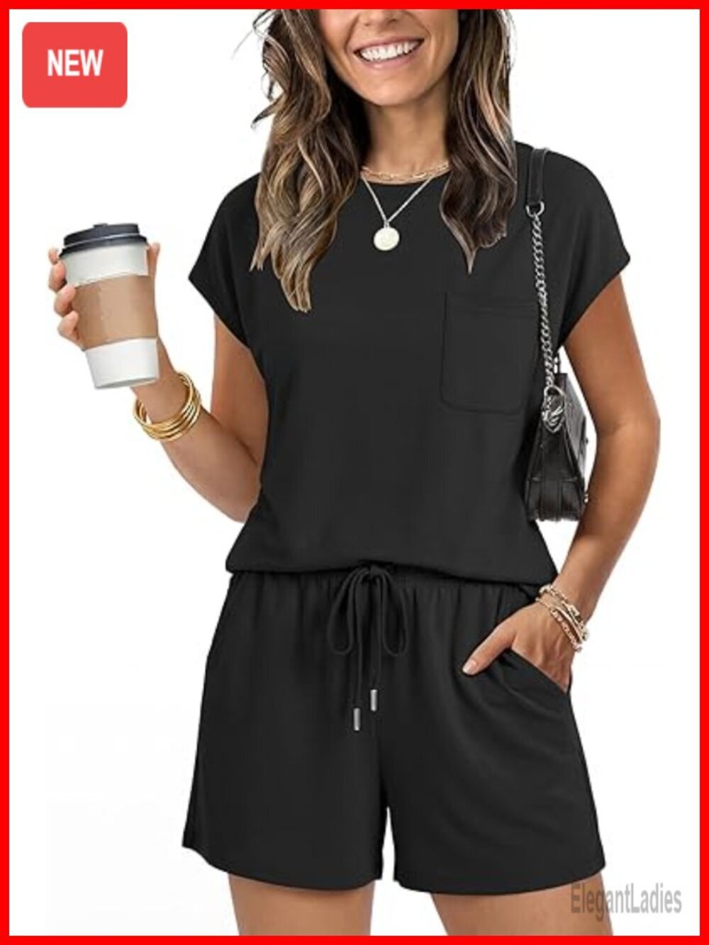 Two Piece Lounge Shorts Set Women Cap Sleeve Matching Travel